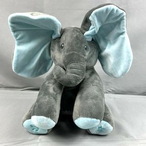 Peek-A-Boo Elephant Plush Toy, Animated and Sings, Blue/Gray - GREAT CONDITION